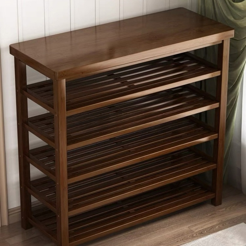 楠竹鞋架家用入户门口可坐鞋柜多层实木置物架简易出租屋收纳简易