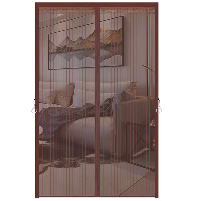 刺绣金刚网防蚊门帘加密磁块侧开门帘魔术贴免打孔夏季家用自吸】