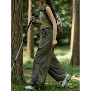 纸袋夏季透气超轻薄户外登山降落伞裤男女速干工装裤女小个子宽松