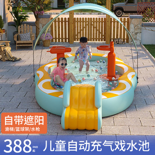 儿童充气游泳池家庭用成人室内外洗澡小孩大型可折叠宝宝滑梯水池