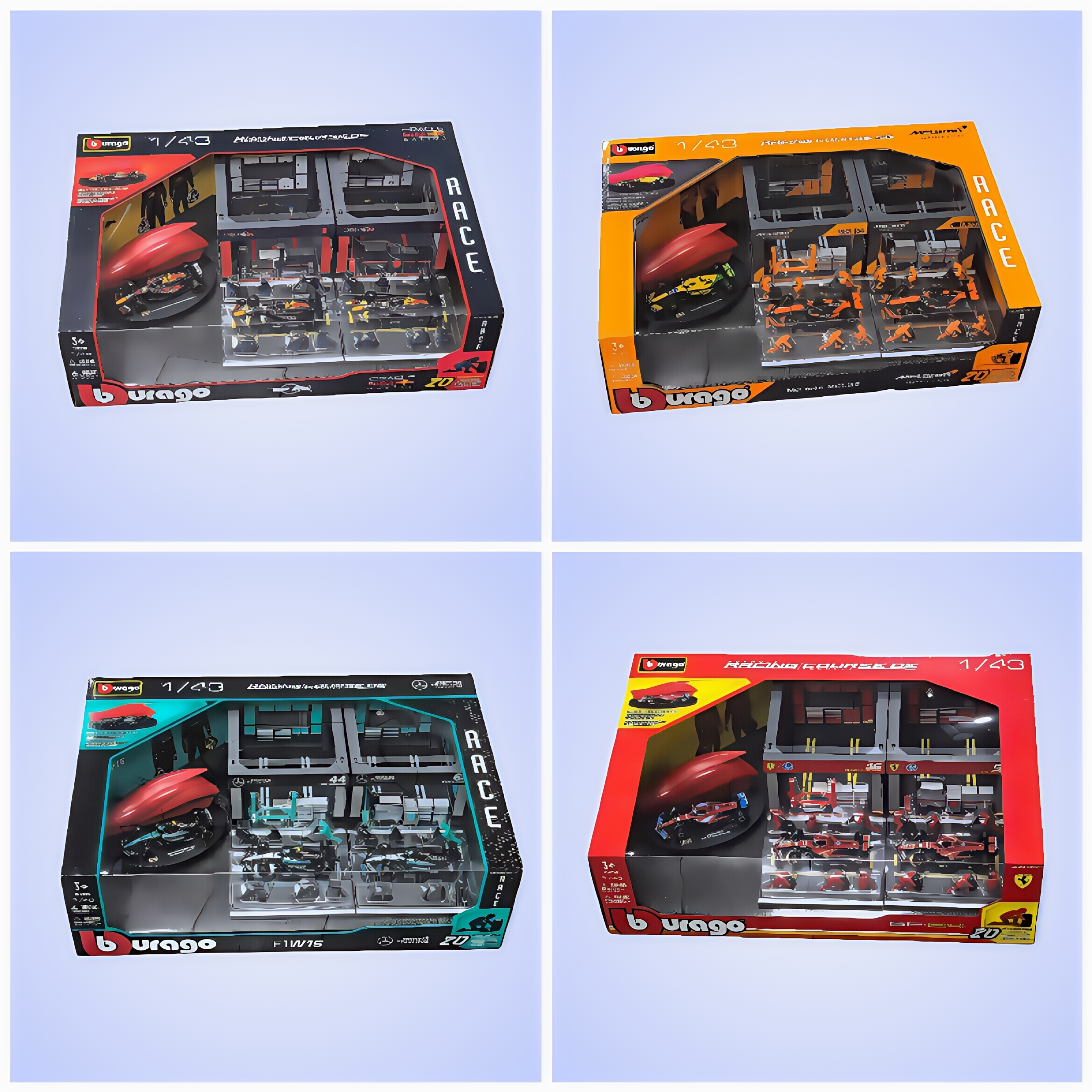 比美高F1赛车双P房维修队套装