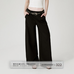 出逃赤崗西 褲 女寬松低腰直筒闊腿西褲 子 原創高級垂墜感黑色西裝