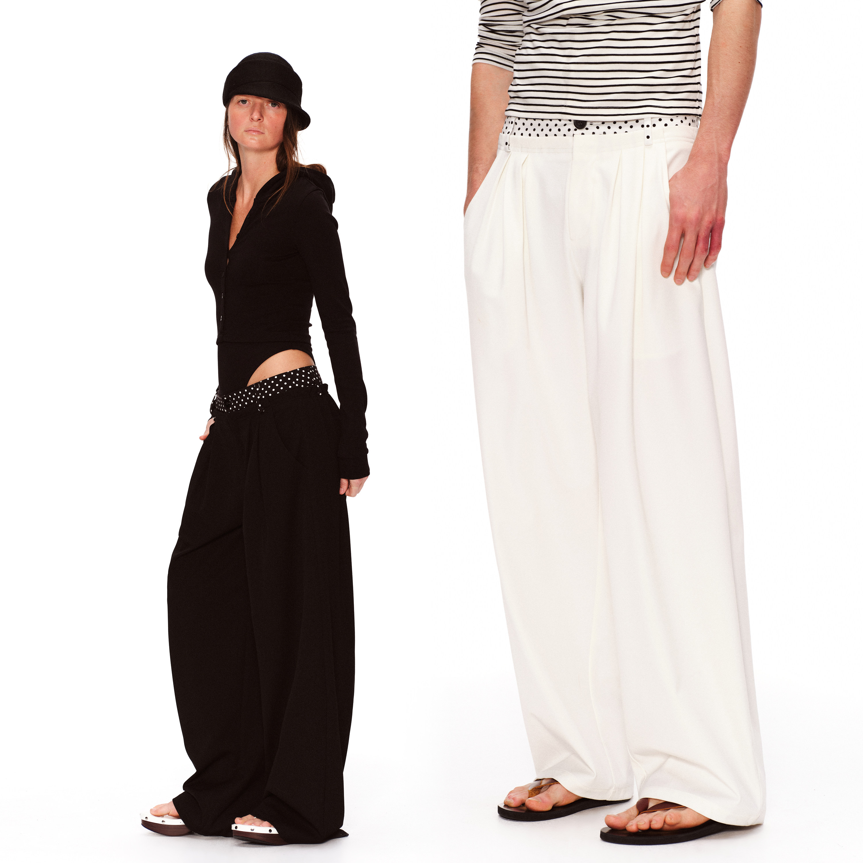 【1.23上新】褶皱双腰头波点廓形阔腿休闲裤女春季中低腰宽松裤子,女装/女士精品,休闲裤,淘宝优惠券,粉丝福利购,淘宝优惠卷