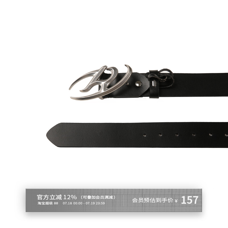 立体LOGO合金烫银印花设计皮带