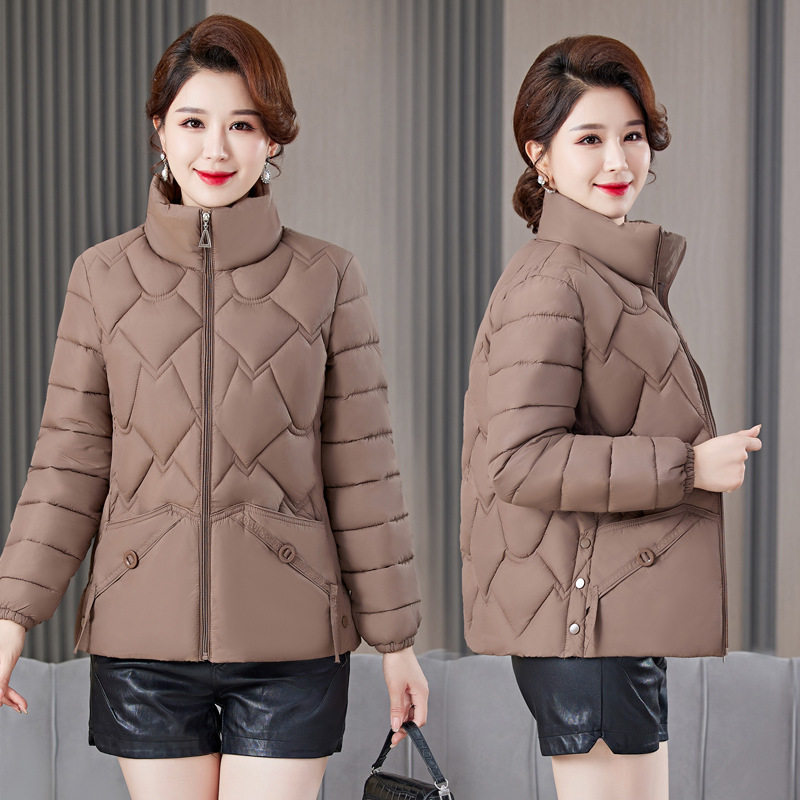 冬季外套加厚棉衣女短款时尚立领棉衣/棉服