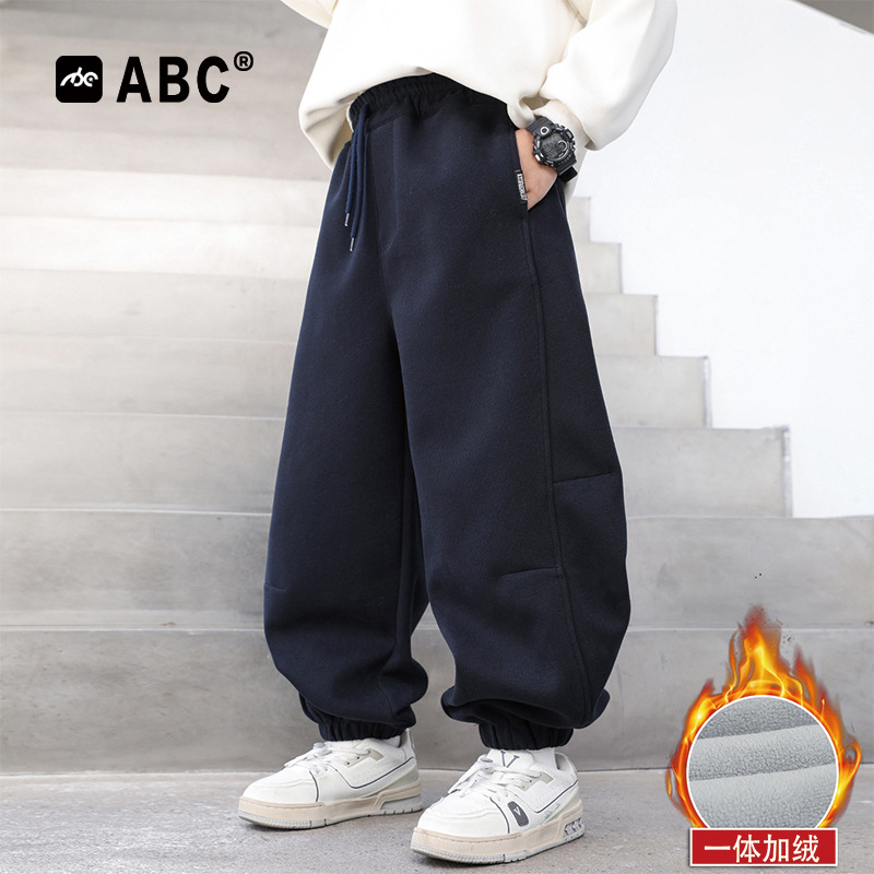 ABC男童加厚保暖运动裤