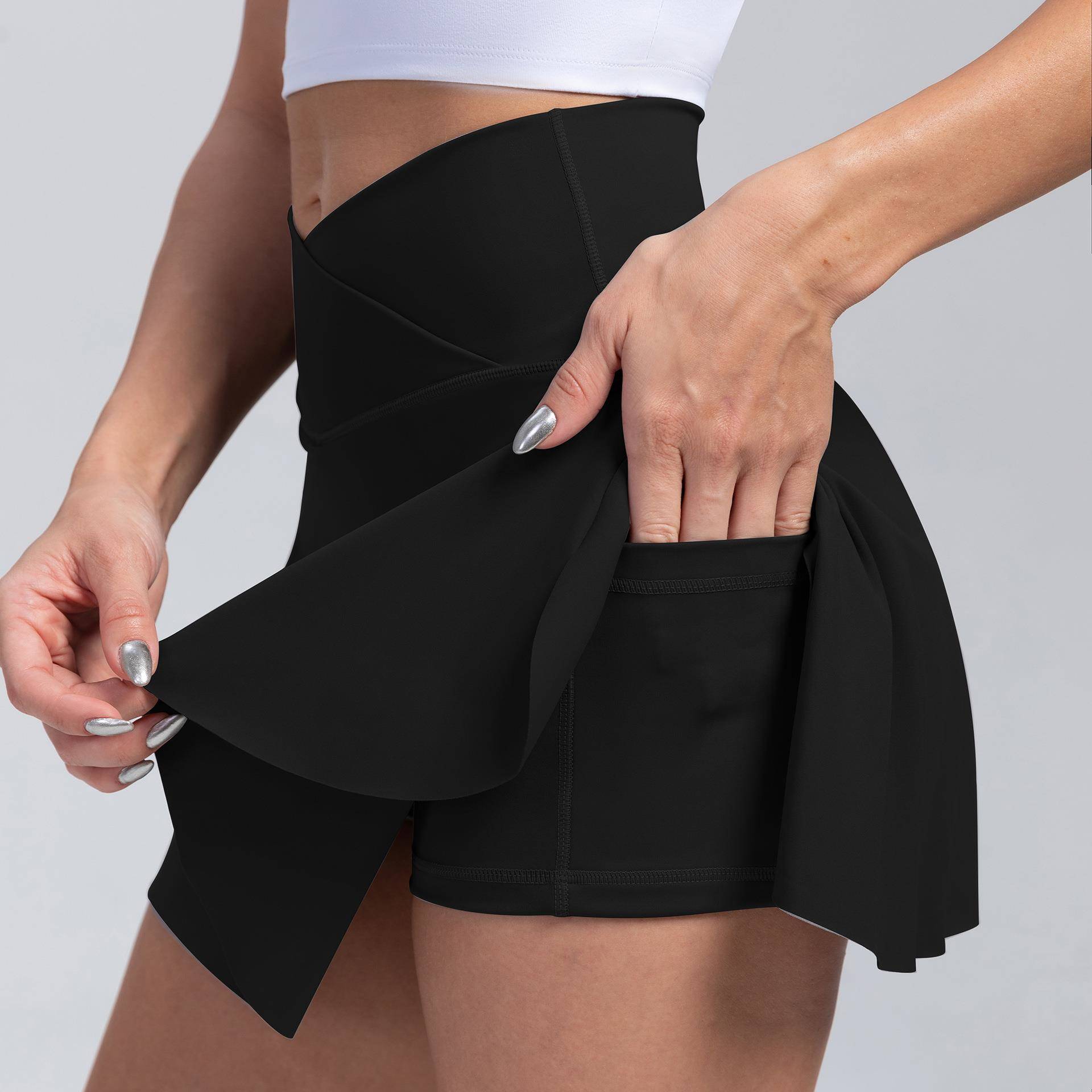Women Pleated Tennis Skirt Shorts Golf Skorts Workout高腰女
