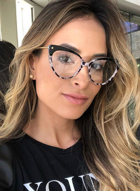 眼镜可配近视平光镜女cat eye glasses frame for women очки