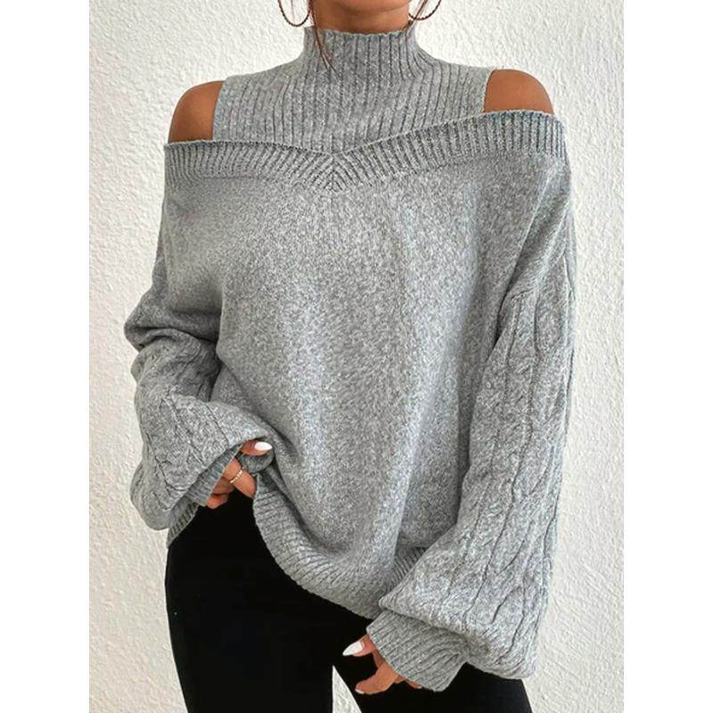 Cross border autumn solid color hollow sweater in 2022