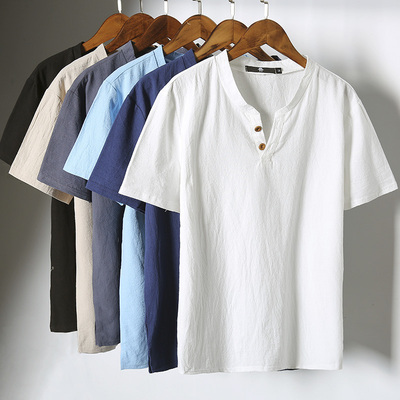 New short-sleeved solid color men's shirt jacket summer