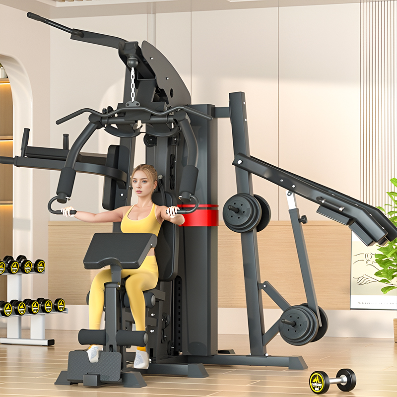 三人站综合训练器高位下拉大飞鸟单人站哈克深蹲机多功能运动器材