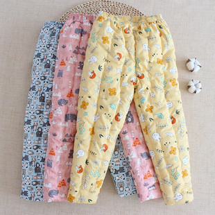 纯棉花手工冬季加厚保暖棉裤中大童高腰长裤男童女童学生装防寒裤