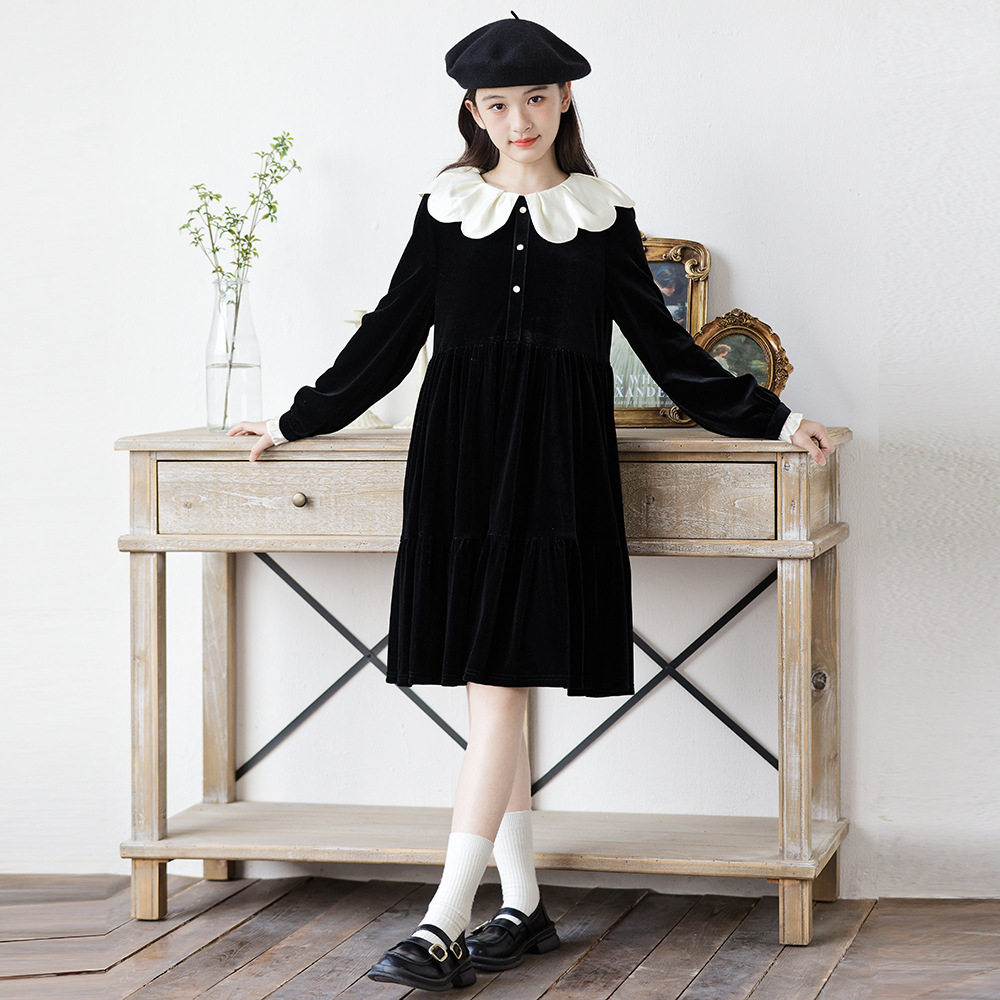 女童2026冬装洋气长袖公主连衣裙