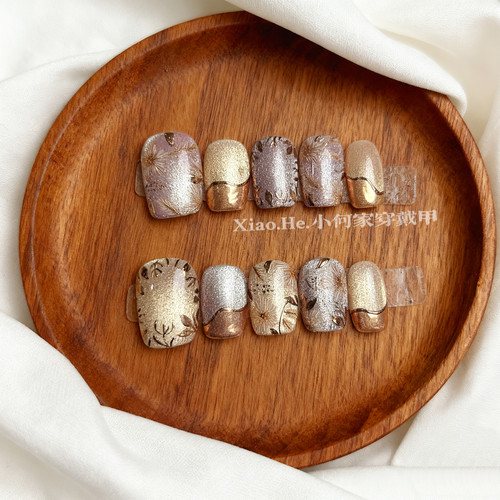 【 苔束】小何家纯手工穿戴甲·高级手绘美甲贴片