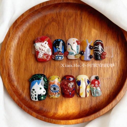 【  云游】小何家纯手工穿戴甲·高级手绘美甲贴片