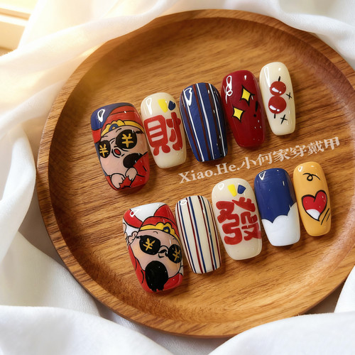 【  贝才神到】小何家纯手工穿戴甲·高级手绘美甲贴片