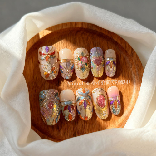 【 秋星闪闪】小何家纯手工穿戴甲·高级手绘美甲贴片