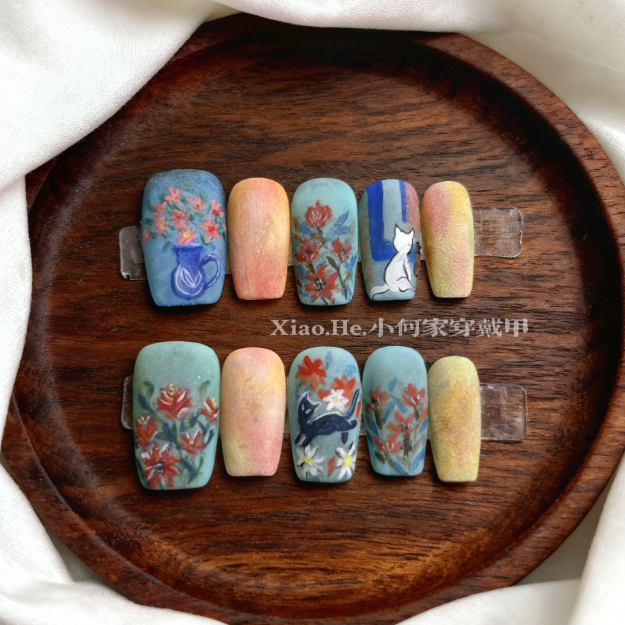 JZ【薛定谔的猫】小何家纯手工穿戴甲·高级手绘美甲贴片,商务/设计服务,礼品定制,淘宝优惠券,粉丝福利购,淘宝优惠卷