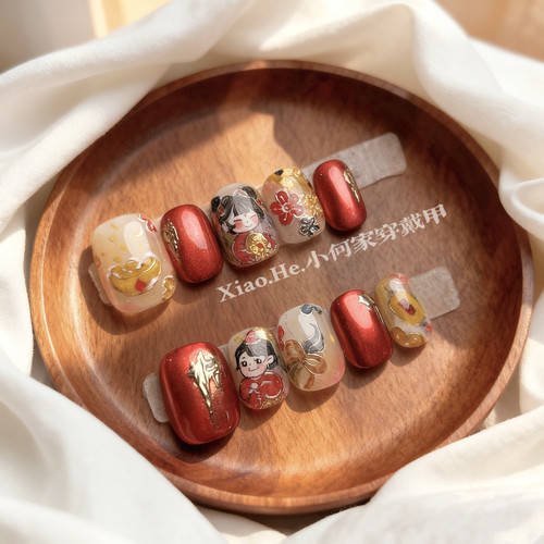 【   椿裳】小何家纯手工穿戴甲·高级手绘美甲贴片