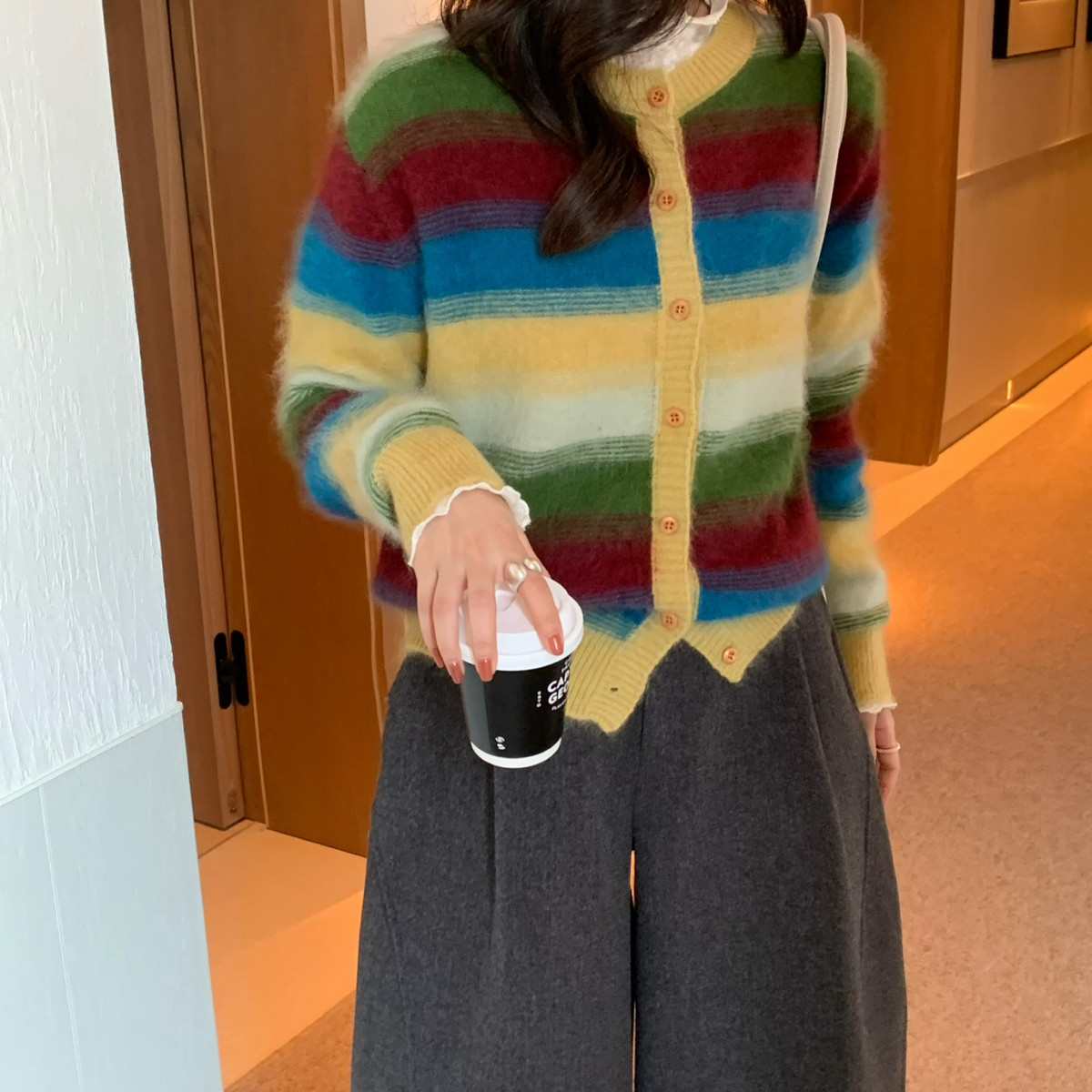 SUSAN-古多色横条纹拉毛慵懒软糯氛围感保暖毛衣7271s