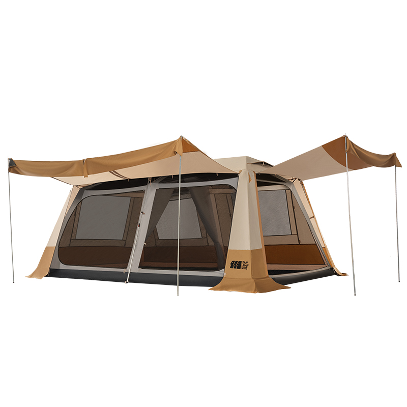 探险者两室一厅帐篷户外野餐露营冬季防雨装备超大自动便携式折叠