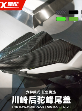 适用17-20年川崎Z650/忍者NINJA650改装后驼峰后尾盖后座盖黑绿色