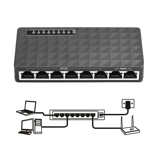 8 Port 10/100 Mbps Gigabit LAN Ethernet Network Switch HUB D