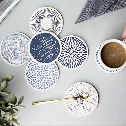 Household items, diatomaceous earth coasters, moisture absor
