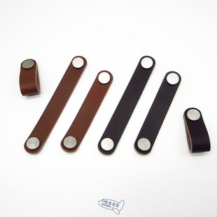 128mm Cabinet Handle Soft PU Leather Dresser Drawer Door Kno