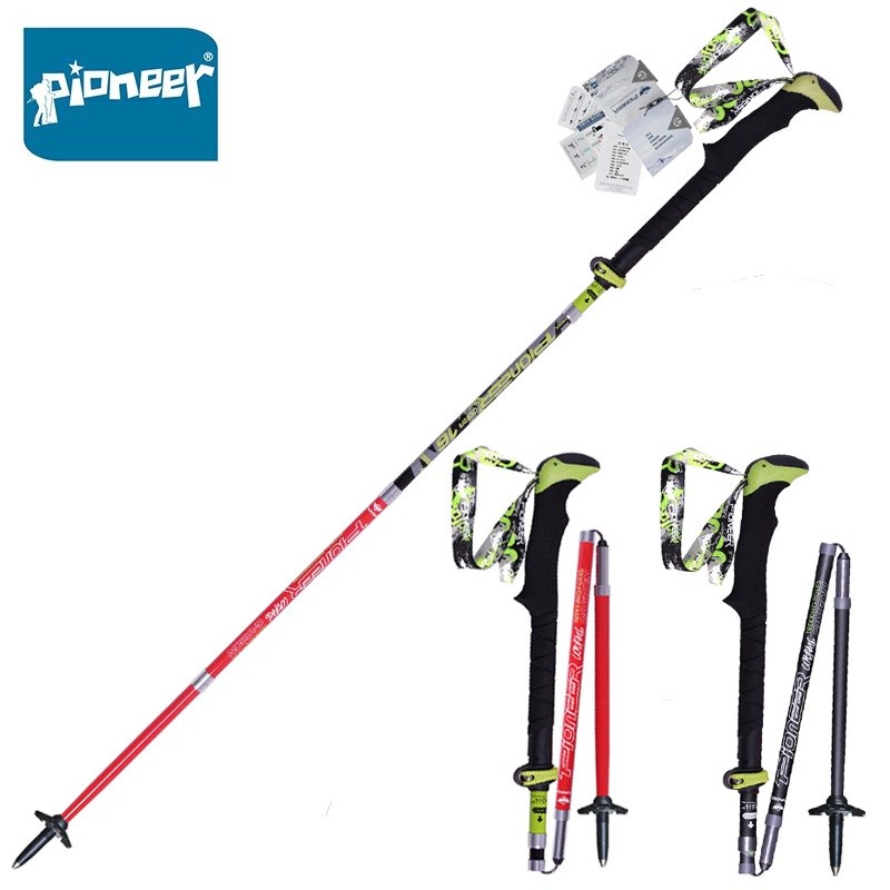 2 Pack  Carbon Fiber Trekking Poles Ultralight Folding Colla