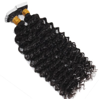 Deep Wave Tape in Human Hair Extensions 100g 40pcs Machine M