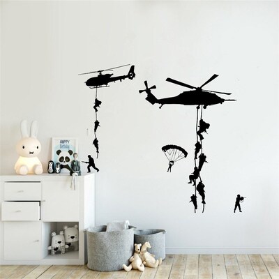 Army Soldier Wall Stickers Vinyl Art Decals Teens Boys Men M