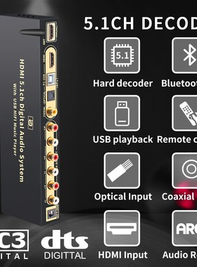 HD815BT HDMI 5.1 Audio Converter Decoder Bluetooth 5.0 DAC