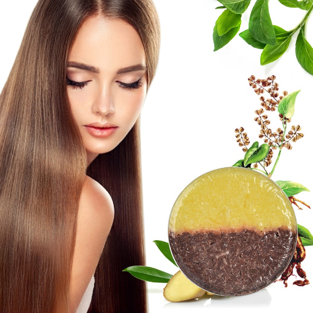 Ginger Polygonum Essence Hair Darkening Shampoo Bar Soap Nat