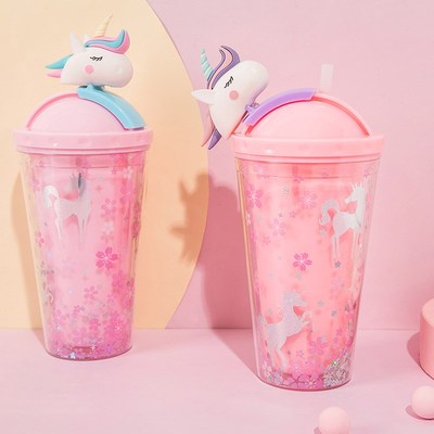 Water Cup Rainbow Unicorn Cute  Summer Crushed Ice C