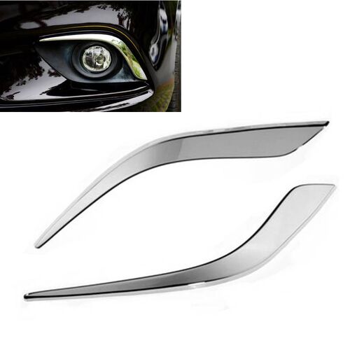 2pcs Chrome Fog Light Cover Shell Trim Front Fog Lamp Eyebro