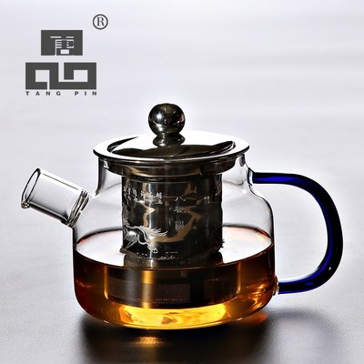heat-resistant glass teapot with infuser kettle for flower t