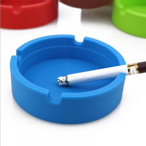 Portable Rubber Ashtray Silicone Soft Eco-friendly Round Ash