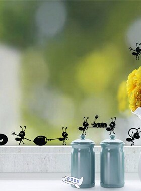 Cartoon Black Ants move Wall Sticker for children's rooms Ho
