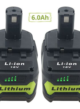 2 Pack 6000mAh 18V Replacement Battery for Ryobi 18V Lithium