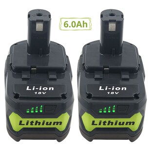 2 Pack 6000mAh 18V Replacement Battery for Ryobi 18V Lithium
