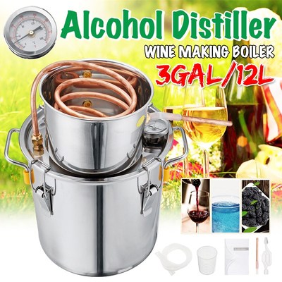 3GAL/12L Distiller Moonshine Alcohol Distiller Stainless Cop