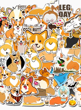 50pcs cute animal dog corgi waterproof sticker pet dog deco
