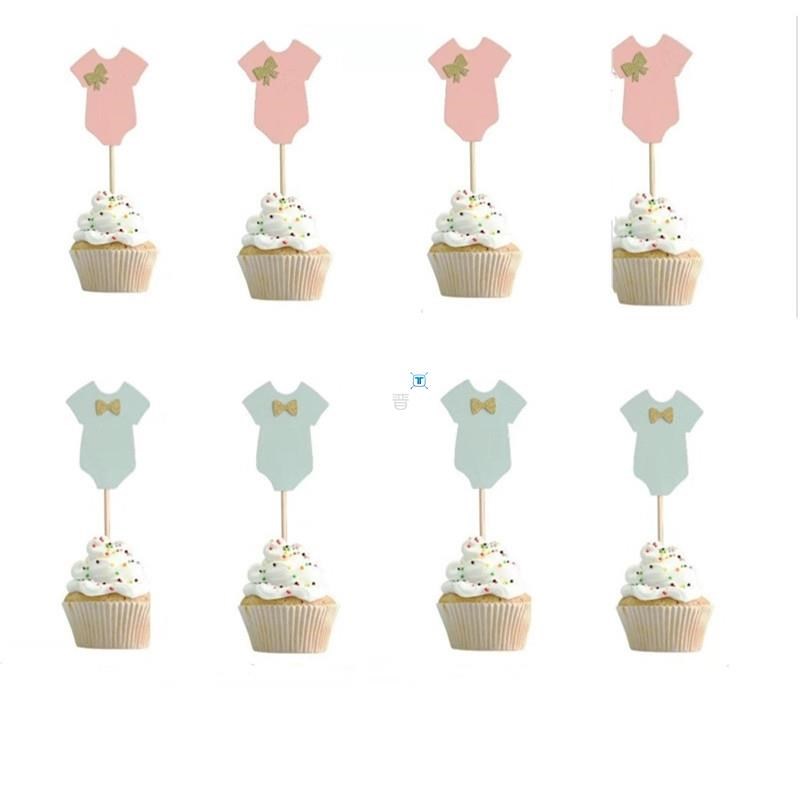 10Pcs Baby Shower decorations Its a Boy Girl Clothes Cupcake