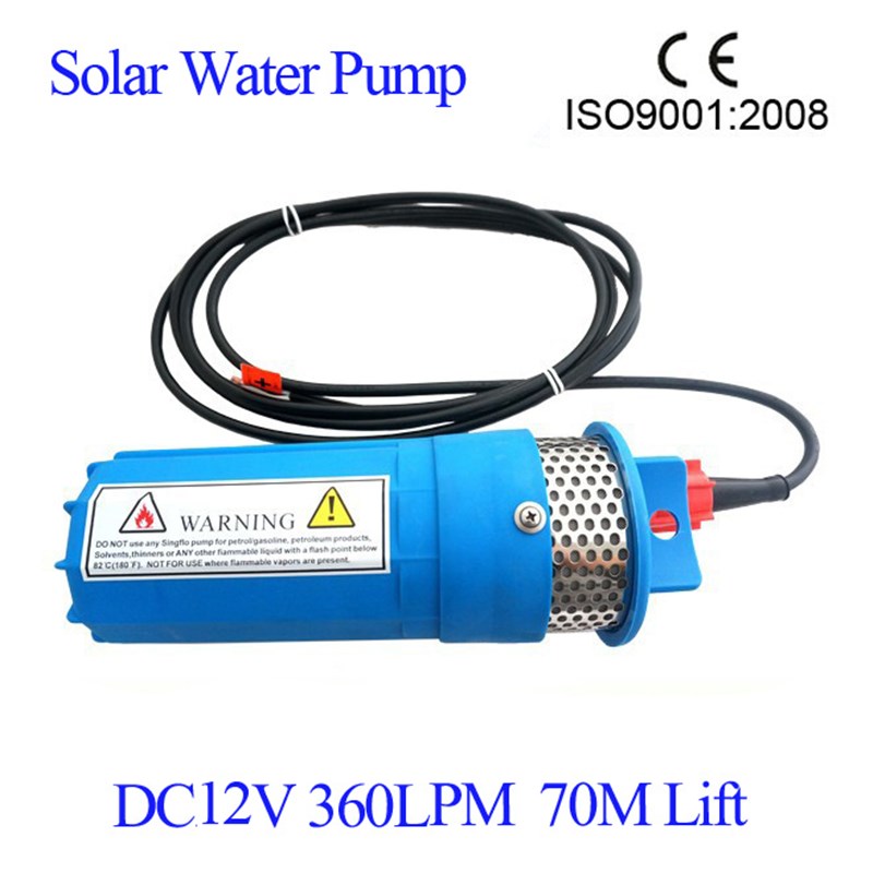 12V DC Submersible  Orange Color Water Pump 360LPH 230 Feet/