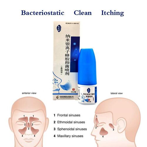 2pc Nano Silver Ion Propolis Antibacterial Spray Nasal Cure