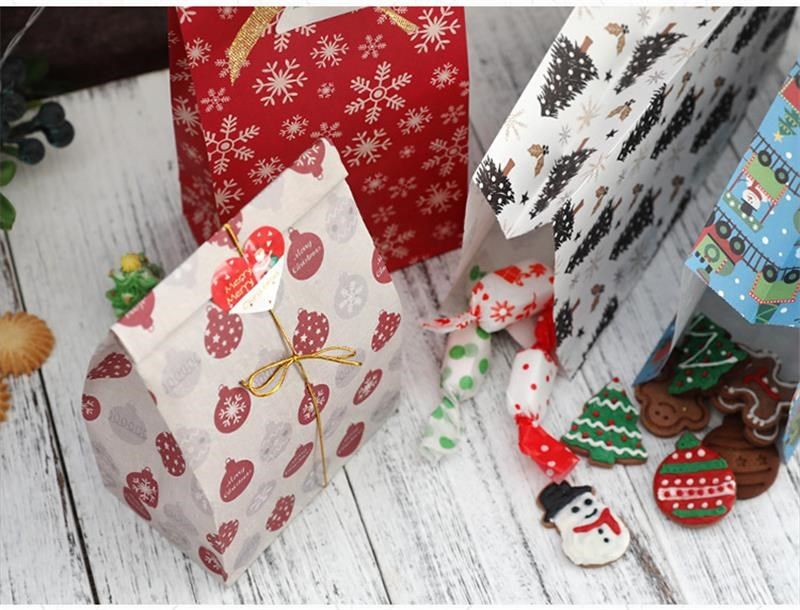 10pcs candy snack cookies bags christmas gift paper bags