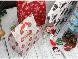 10pcs Candy Snack Cookies Bags Christmas Gift Paper Bags