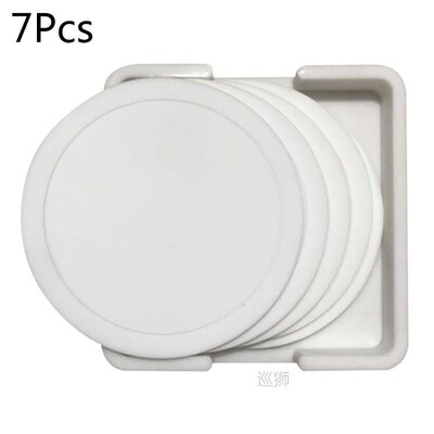 7Pcs Non-slip Silicone Drinking Coaster Set Holder Cup Coast