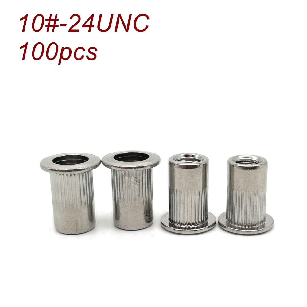 10#-24UNC 100pcs Amercian standard Inch thread Rivet Nut Ins